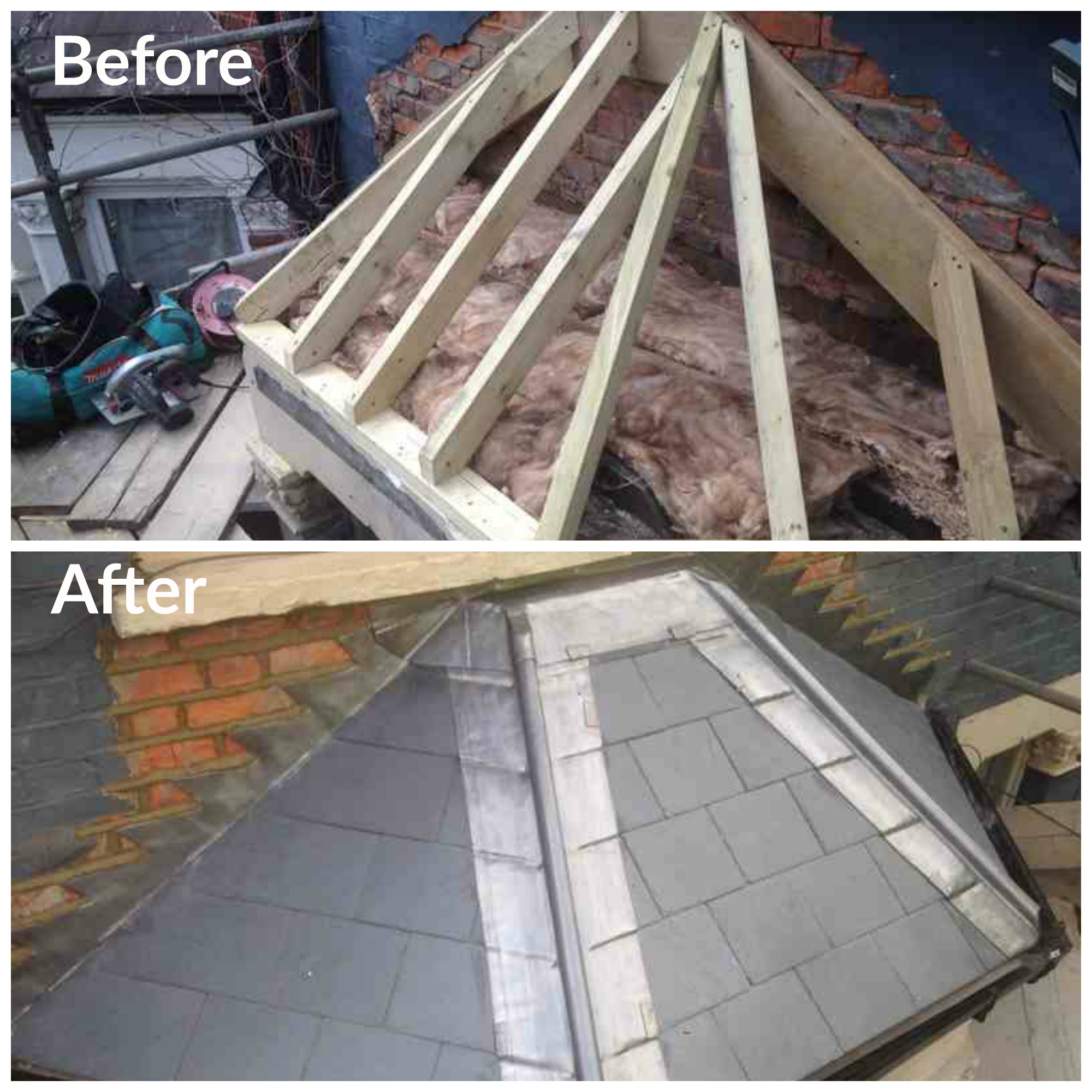 Roof 3 Before and After - Chesterfield Roof Repair